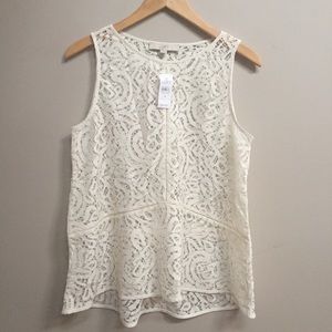 ✨ NWT Loft Creme Lace Shell